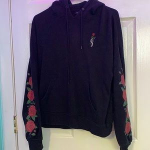Empyre Rose Sleeve Black Hoodie